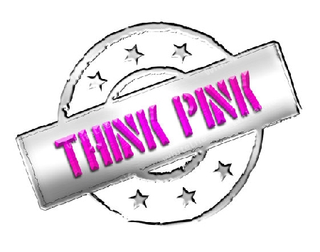 Sign, symbol, stamp or icon for your presentation, for websites and many more named THINK PINK