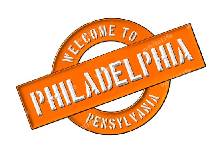 Illustration of WELCOME TO PHILADELPHIA as Banner for your presentation, website, inviting...