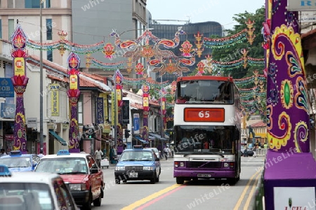 Asien, Suedost, Singapur, Insel, Staat, Stadt, City, Little India, Marktstrasse, Markt,  Gasse, Alltag, Wirtschaft, Zentrum, Altstadt, Bus, Verkehr, Transport, 