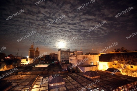 The Medina of old City in the historical Town of Fes in Morocco in north Africa.