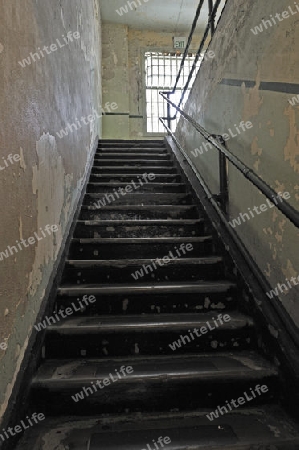 alter Treppenaufgang im Gef?ngnis,   Alcatraz Island, Kalifornien, USA