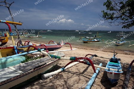 Asien, Suedost, Indonesien, Bali, Insel, Sanur, Strand, Beach, Fischerboot, Meer,    (Urs Flueeler) 