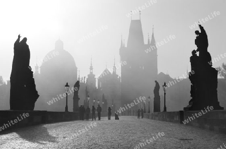 Prag - Karlsbr?cke in den Nebel