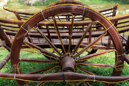 A old wagon in the old City of Siem Riep near the Ankor Wat Temples in the west of Cambodia.