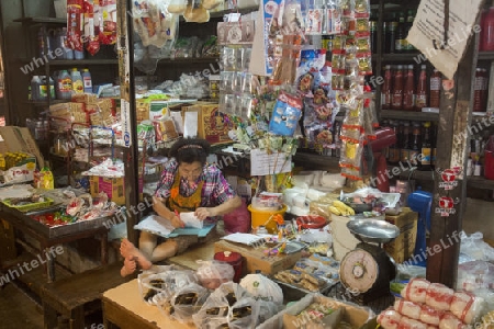  the morning Market in Nothaburi in the north of city of Bangkok in Thailand in Southeastasia.