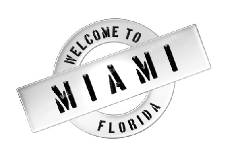 Illustration of WELCOME TO MIAMI as Banner for your presentation, website, inviting...