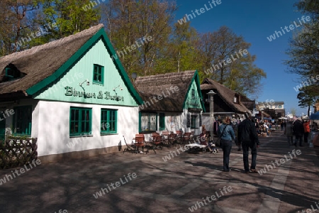 Strandpromenade in Prerow auf dem Darss, Nationalpark Vorpommersche Boddenlandschaft, Deutschland