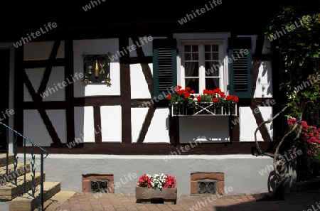 Fachwerkfassade mit Fenster