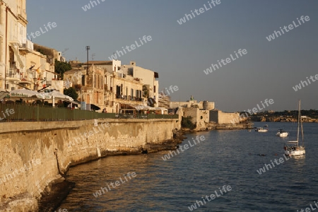 the old Town of Siracusa in Sicily in south Italy in Europe.