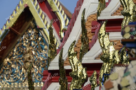 Die Tempelanlage des Wat Pho in der Hauptstadt Bangkok von Thailand in Suedostasien.