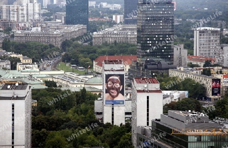 The Down Town of the new and modern City of Warsaw in Poland, East Europe.