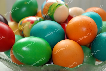 Colourful painted Easter eggs