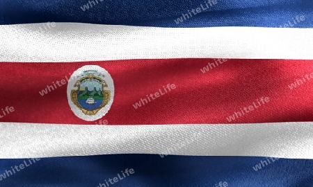 Costa Rica flag - realistic waving fabric flag