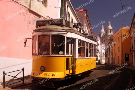 EUROPA, PORTUGAL, LISSABON, STADT,  ALFAMA,  TRAM, STRASSENBAHN, 