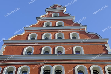 historische Giebel in der Altstadt,  Stralsund , Unesco Weltkulturerbe, Mecklenburg Vorpommern, Deutschland, Europa , oeffentlicher Grund