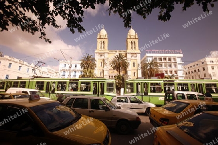 Die Kathedrale St. Vincent in Tunis der Hauptstadt von Tunesien in Nordafrika.