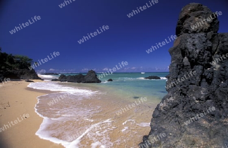 the beach of the village Moya on the Island of Anjouan on the Comoros Ilands in the Indian Ocean in Africa.   