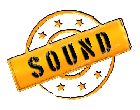 SOUND - Zeichen, Symbol im Retro Stil fuer Praesentationen, Prospekte, Internet, ...