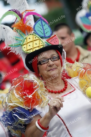 The Carneval in the Town of Tacoronte on the Island of Tenerife on the Islands of Canary Islands of Spain in the Atlantic.  