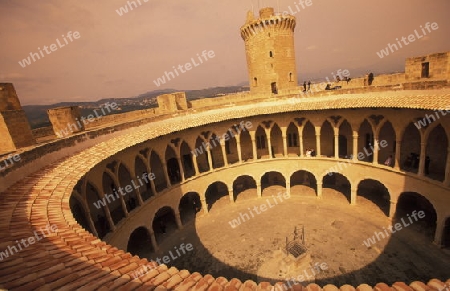 Das Castell de Bellver in der Hauptstadt Palma de Mallorca auf der Insel Mallorca im Mittelmeer in Spanien.