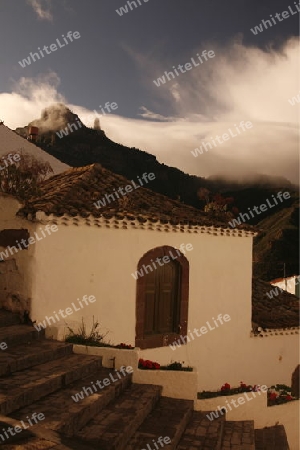 The mountain Village of  Tejeda in the centre of the Canary Island of Spain in the Atlantic ocean.