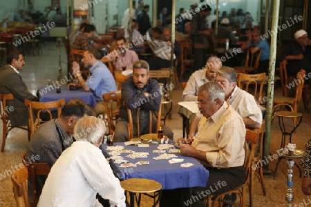 Asien, Naher Osten, Syrien, Damaskus,   Ein traditionelles Cafe im Souq und Altstadt von Damaskus in der Hauptstadt von Syrien. 