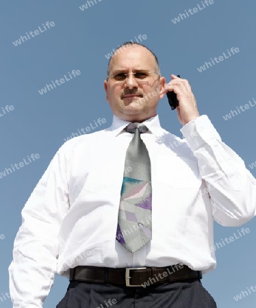 businessman calling his partner company