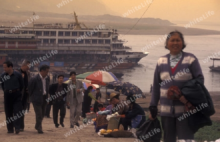 the landscape of the yangzee river in the three gorges valley up of the three gorges dam projecz in the province of hubei in china.