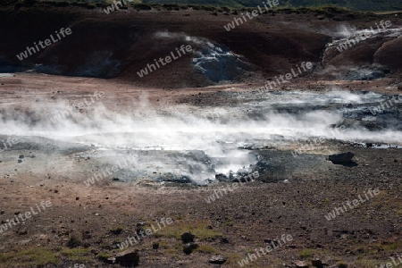 Der S?dwesten Islands, Reykjanes Halbinsel s?dlich von Reykjavik, Solfatare von Krisuvik