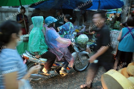 Menschen auf dem Grossen Lebensmittelmarkt von Talat Warorot in Chiang Mai im Norden von Thailand. 