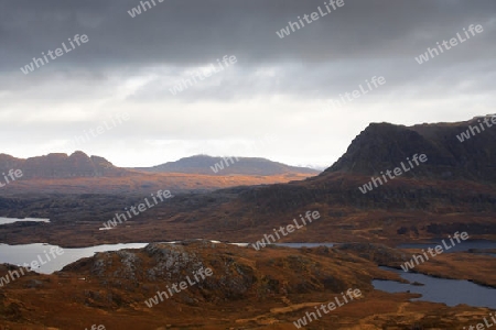 panoramic scenery in Scotland near Stac Pollaidh