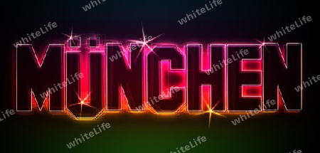 M?NCHEN Illustration as LED Lights for your Presentation or website