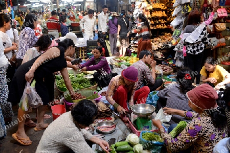 The Market in the old City of Siem Riep neat the Ankro Wat Temples in the west of Cambodia.