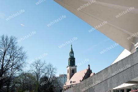 Berlin - Alexanderplatz - Marienkirche vom Fernsehturm aus