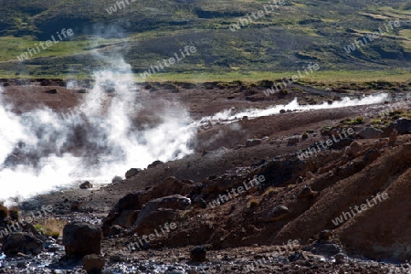 Der S?dwesten Islands, Reykjanes Halbinsel s?dlich von Reykjavik, Solfatare von Krysuvik