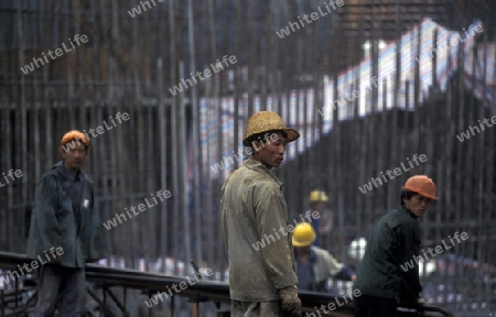 the constructions work at the three gorges dam project on the yangzi river in the province of hubei in china.