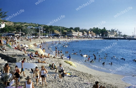 a Beach near St Gilles les Bains on the Island of La Reunion in the Indian Ocean in Africa.