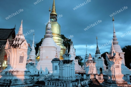 Die Architektur des Wat Suan Dok Tempel in Chiang Mai im Norden von Thailand. 