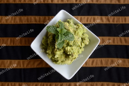 a tea leaf salad in a restaurant in the city of Nyaungshwe on the Inle Lake in the Shan State in the east of Myanmar in Southeastasia.