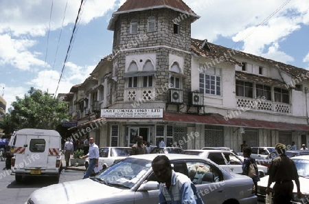 Ein Koloniales Haus in der Hauptstadt Dar es Salaam von Tansania am Indischen Ozean in Tansania in Ostafrika.