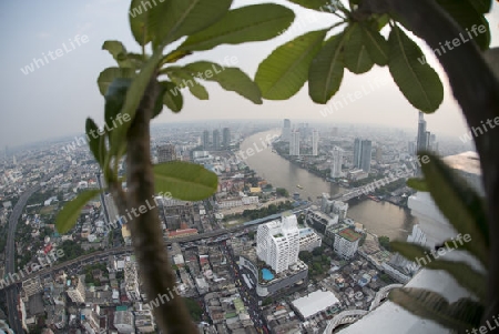 The Skyline view from the Sky Bar at the Riverside Aerea in the city of Bangkok in Thailand in Southeastasia.