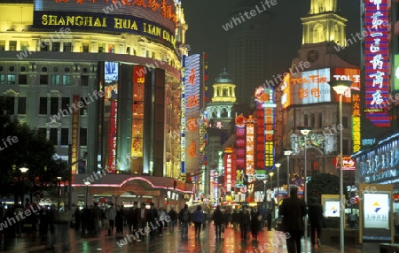 the Nanjing Dong Lu road in the City of Shanghai in china in east asia. 