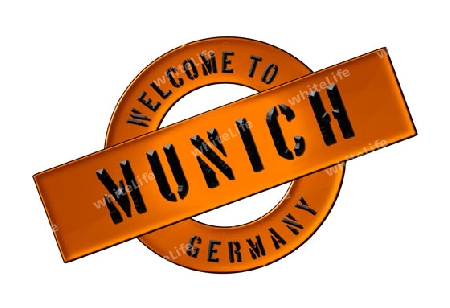 Illustration of WELCOME TO MUNICH as Banner for your presentation, website, inviting...