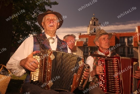 a Summer Festival in a Parc in the old City of Vilnius in the Baltic State of Lithuania,  