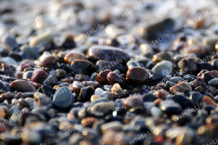 Kieselsteine am Strand