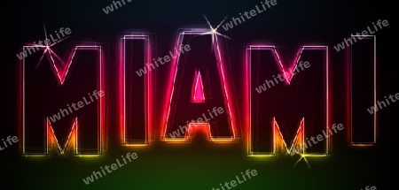 MIAMI Illustration as LED Lights for your Presentation or website