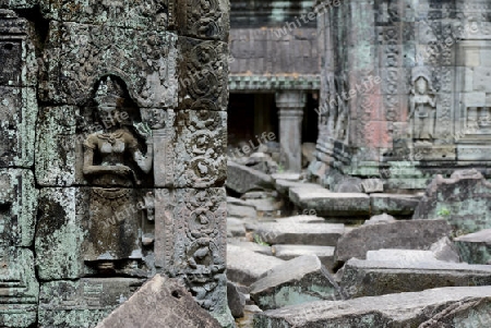 The Temple of  Preah Khan in the Temple City of Angkor near the City of Siem Riep in the west of Cambodia.