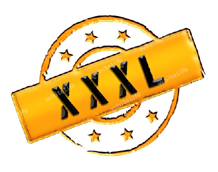 Sign, symbol, stamp or icon for your presentation, for websites and many more named XXXL