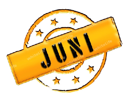 Sign, symbol, stamp or icon for your presentation, for websites and many more named JUNI