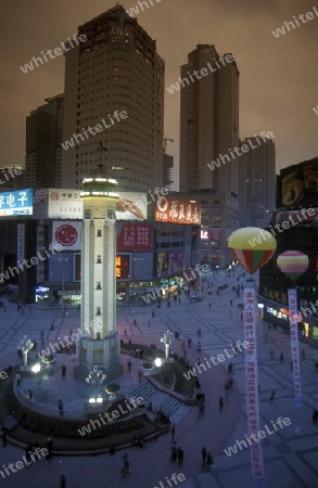 the main square in the city of Chongqing in the province of Sichuan in china in east asia. 